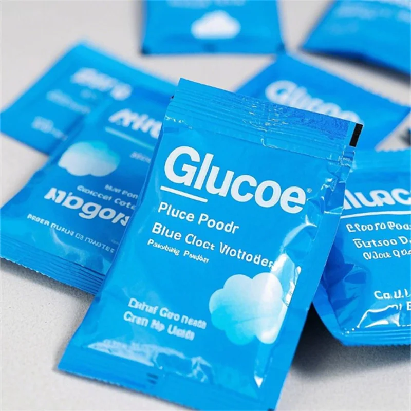 Glucose Powder Pouch 2 blue glucose powder pouch