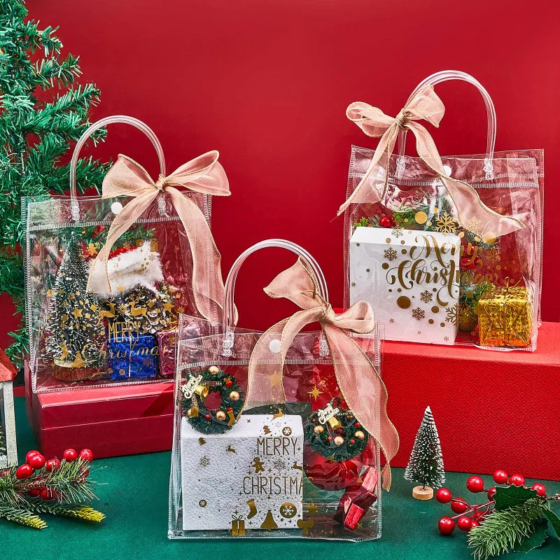 Christmas Plastic Bags 10 christmas clear plastic bags