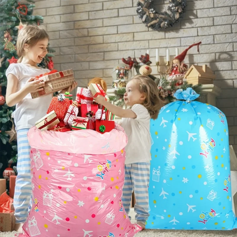 Christmas Plastic Bags 4 jumbo plastic christmas gift bags