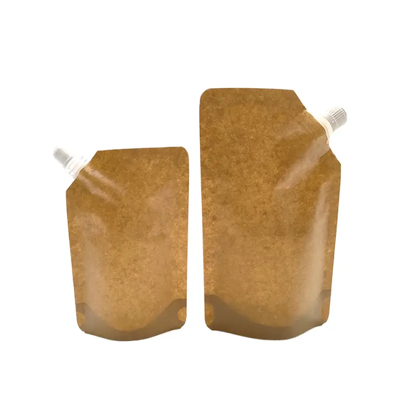 kraft paper spout pouch for liquid