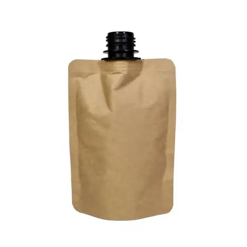 kraft pouch with large diameter spout
