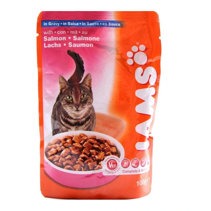 Red Food Packaging 7 pet food pouches of red food packaging