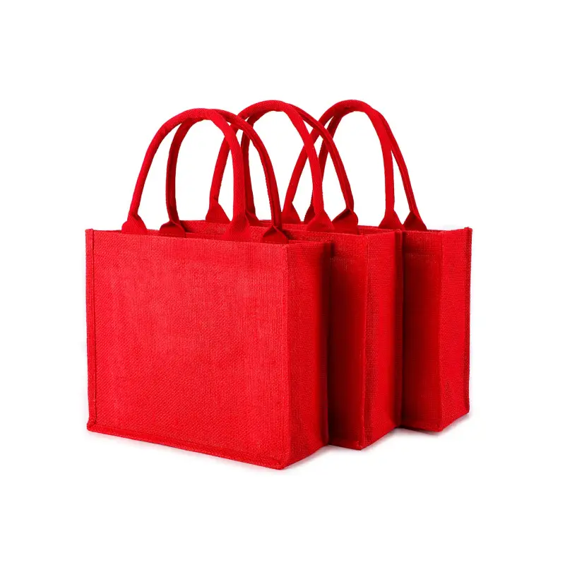 Jute Canvas Bags 8 red jute canvas bags