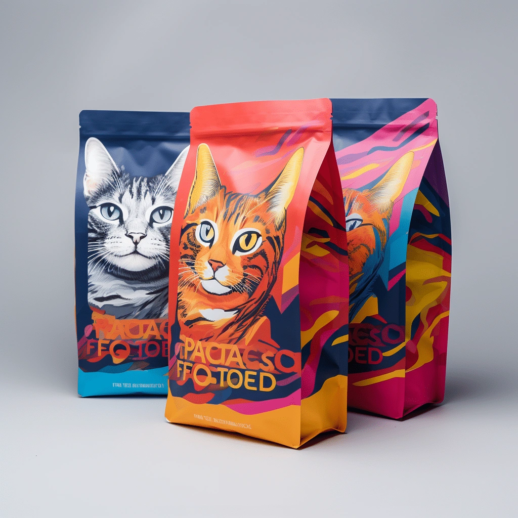 Cat Food Package Pouch 7 Cat Pet Food Flat Bottom Pouches