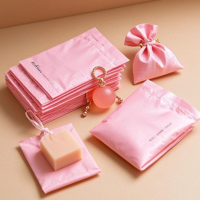 Small Biodegradable Bags 5 Coral Pink Small Biodegradable Bags
