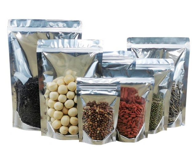Transparent Pouch for Food Packaging 8 Food Plastic Packaging Bags One Side Transparent Pouches