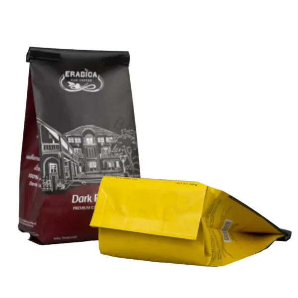 Recyclable Side Gusset Flat bottom Coffee pouches