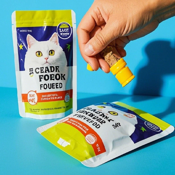 Cat Food Package Pouch 4 Zipper Closure Cat Food Package Pouch