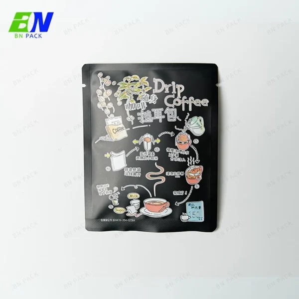 black drip coffee bag