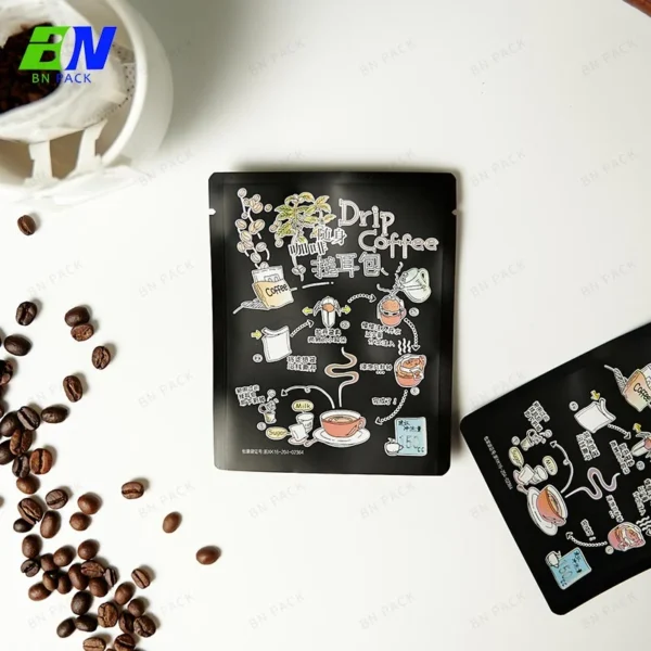 black drip coffee bag