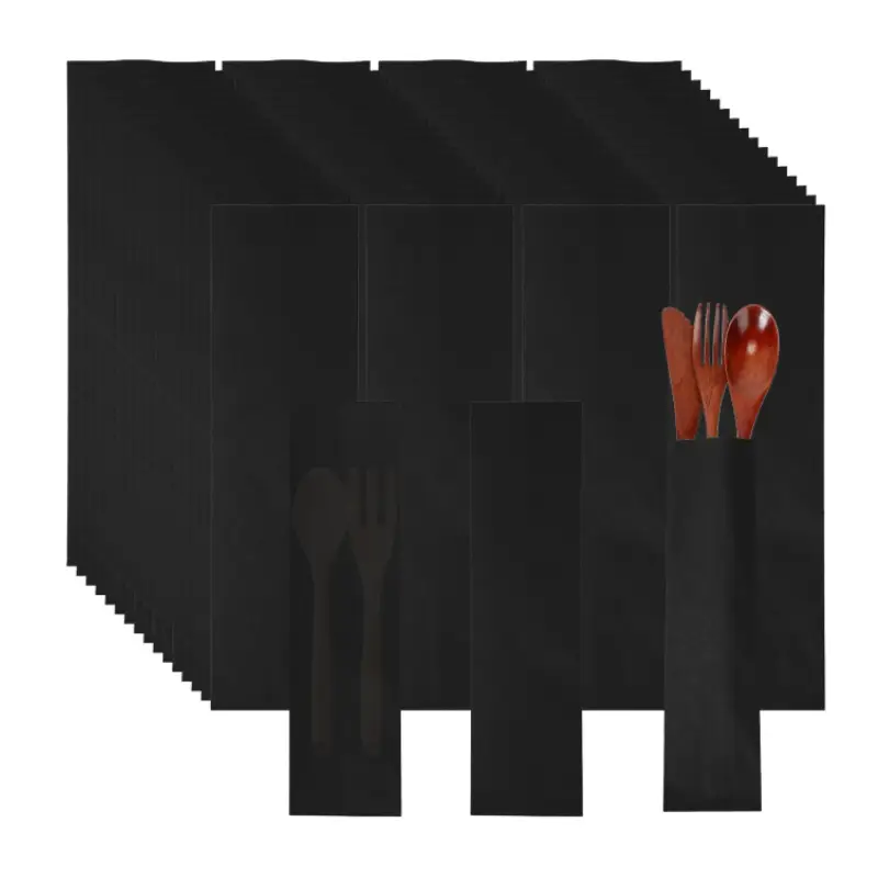 Kraft Paper Silverware Bags 3 black kraft paper silverware bags