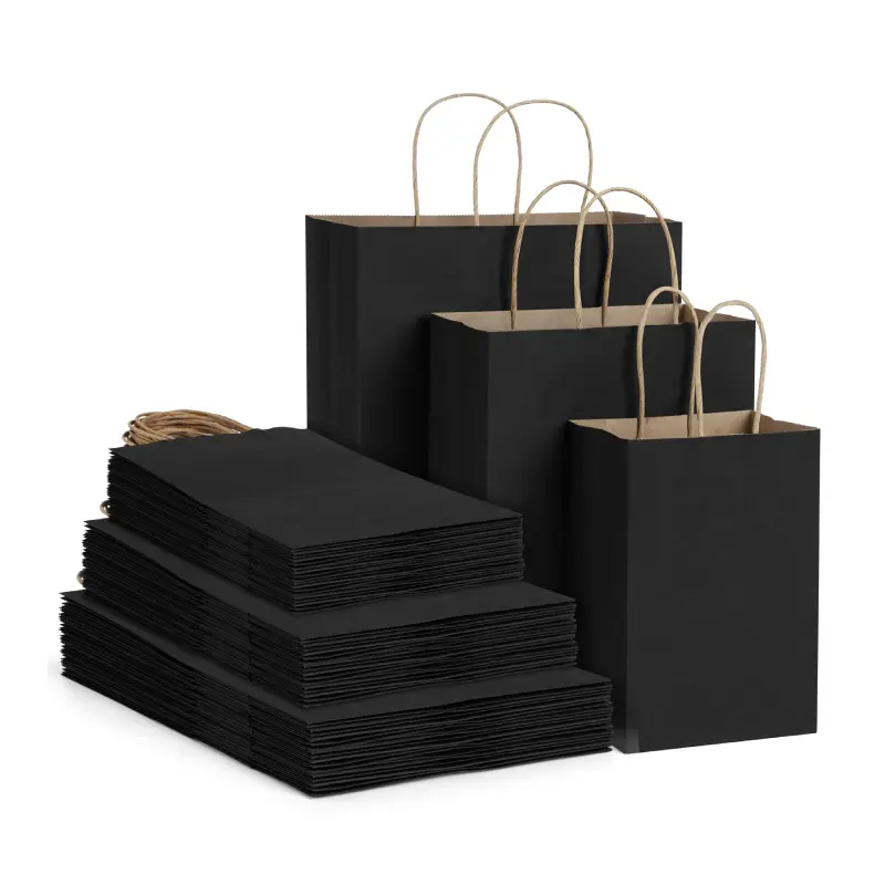 Natural Kraft Paper Bags 8 black natural kraft paper bags