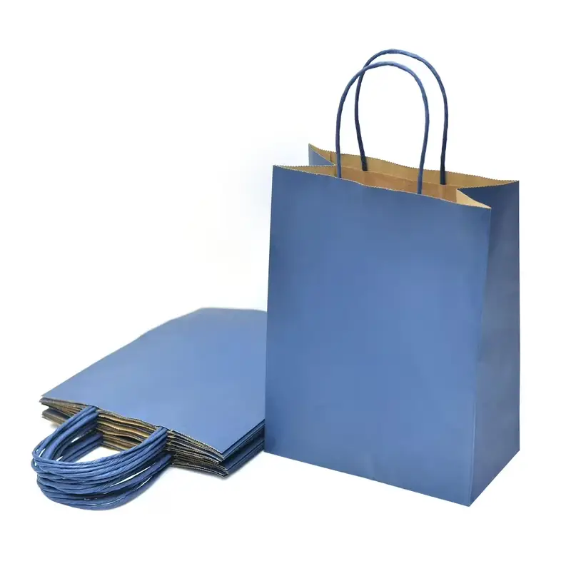 Custom Kraft Paper Bags 7 blue custom kraft paper bags