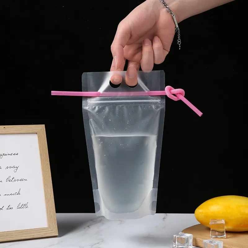 Reusable Drink Pouches 4 clear reusable drink pouches