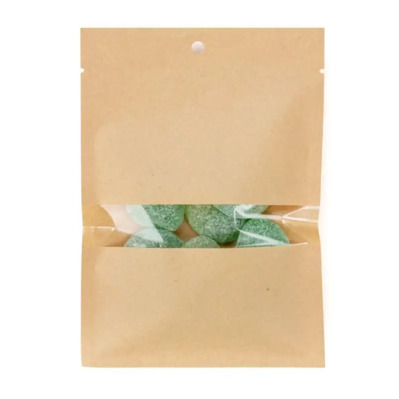 Kraft Wax Melt Packaging 5 compostable kraft heat seal bags with window