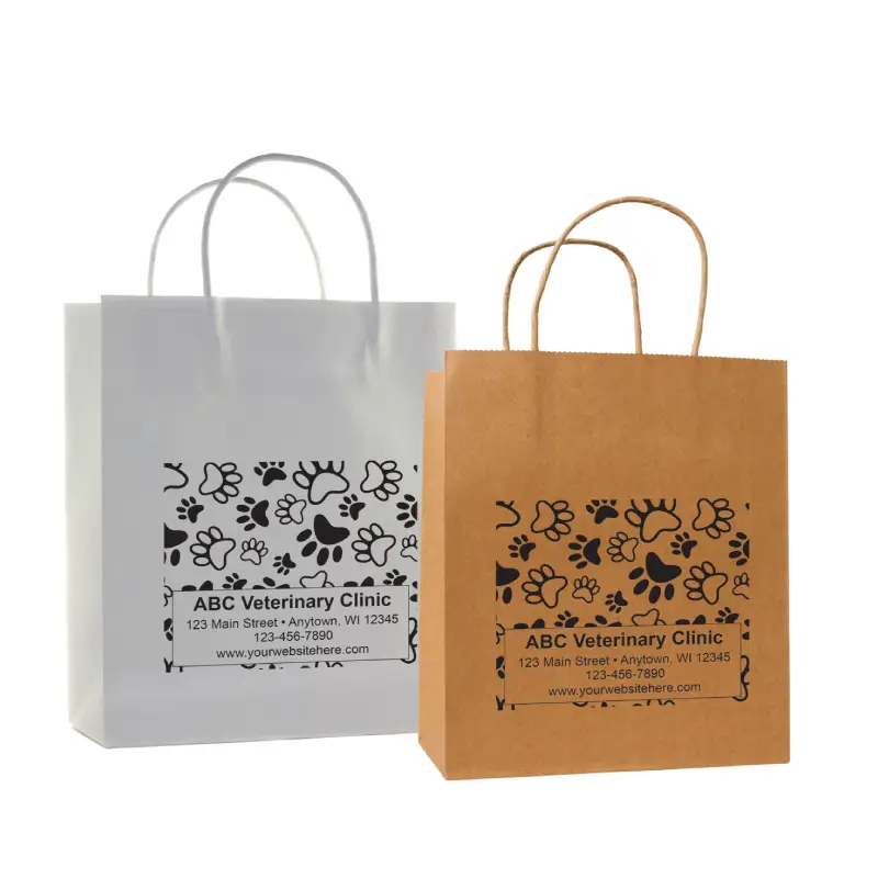 custom kraft paper shopping bags