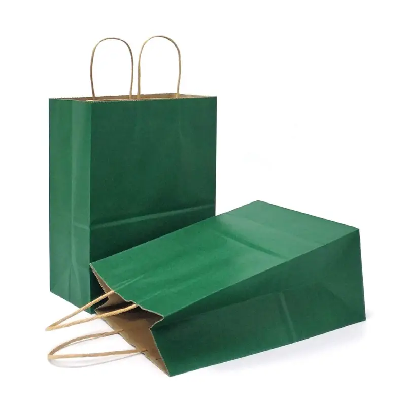 Kraft Paper Grocery Bags 11 green kraft paper grocery bags