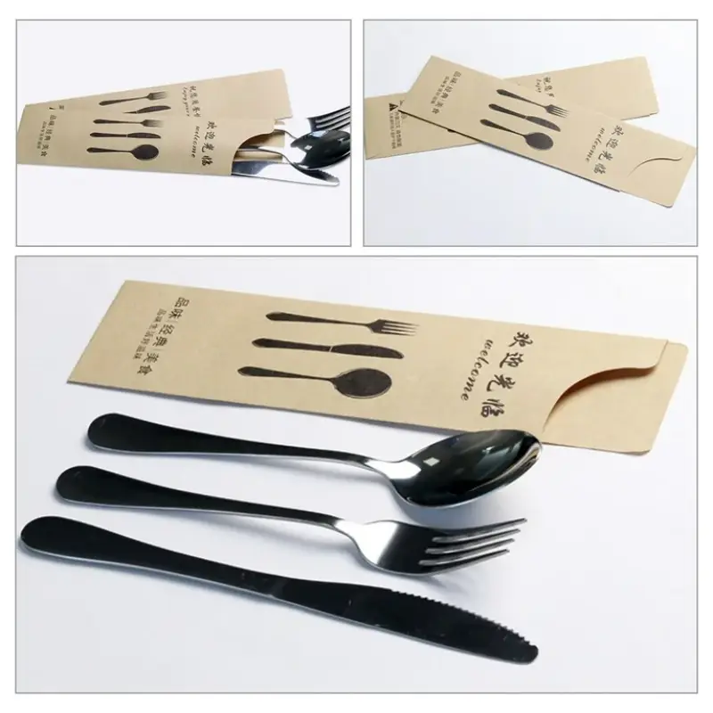 Kraft Paper Silverware Bags 2 kraft paper silverware bags