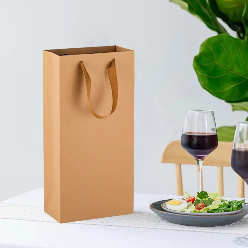 Kraft Paper Wine Bags 1 kraft paper wine bag