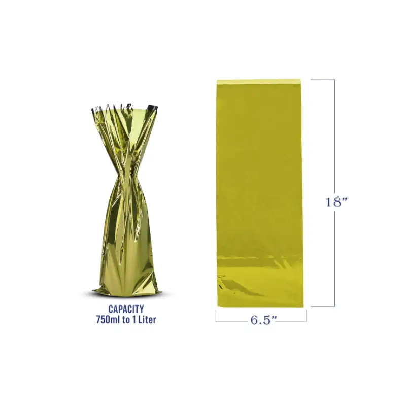 Mylar Wine Bags 4 metallic gold mylar wine bags
