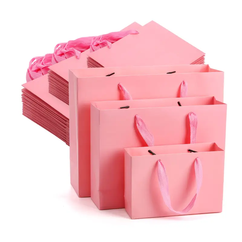 Heavy Duty Kraft Paper Bags 8 pink heavy duty kraft paper bags
