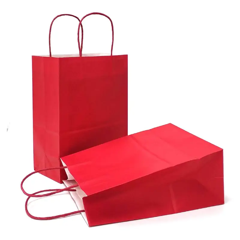 Thick Kraft Paper Bags 10 red thick kraft paper bags