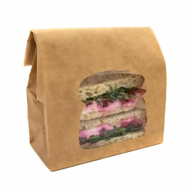 Square Kraft Paper Bag 12 sandwich square kraft paper bag