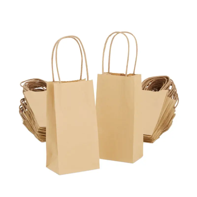 Small Kraft Paper Bags 5 small kraft paper bags with handles