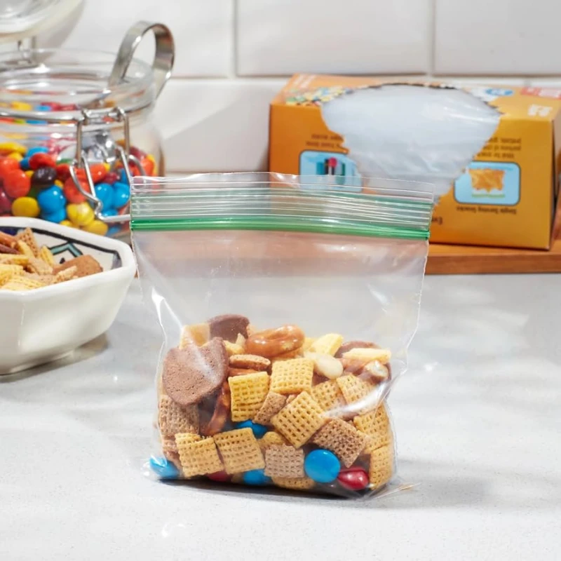 square plastic snack bags