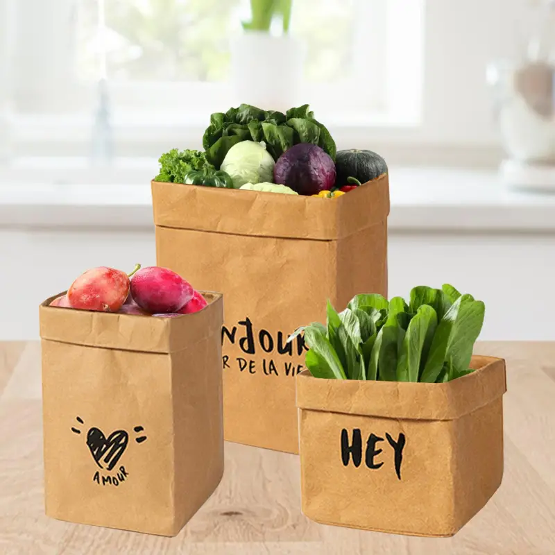 Washable Kraft Paper Bags 1 washed kraft paper bag