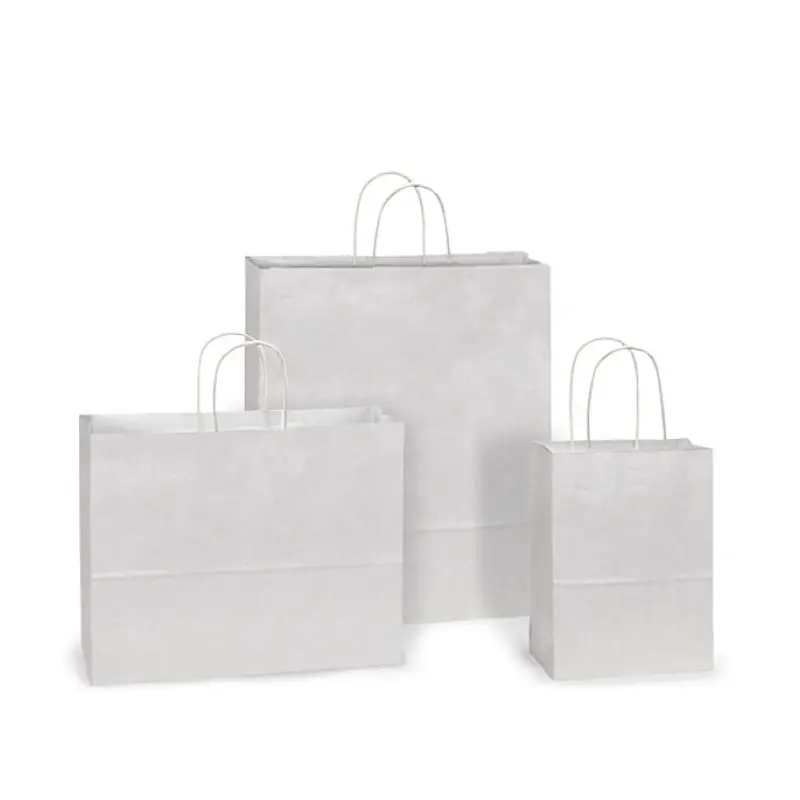 white kraft paper shopping bags