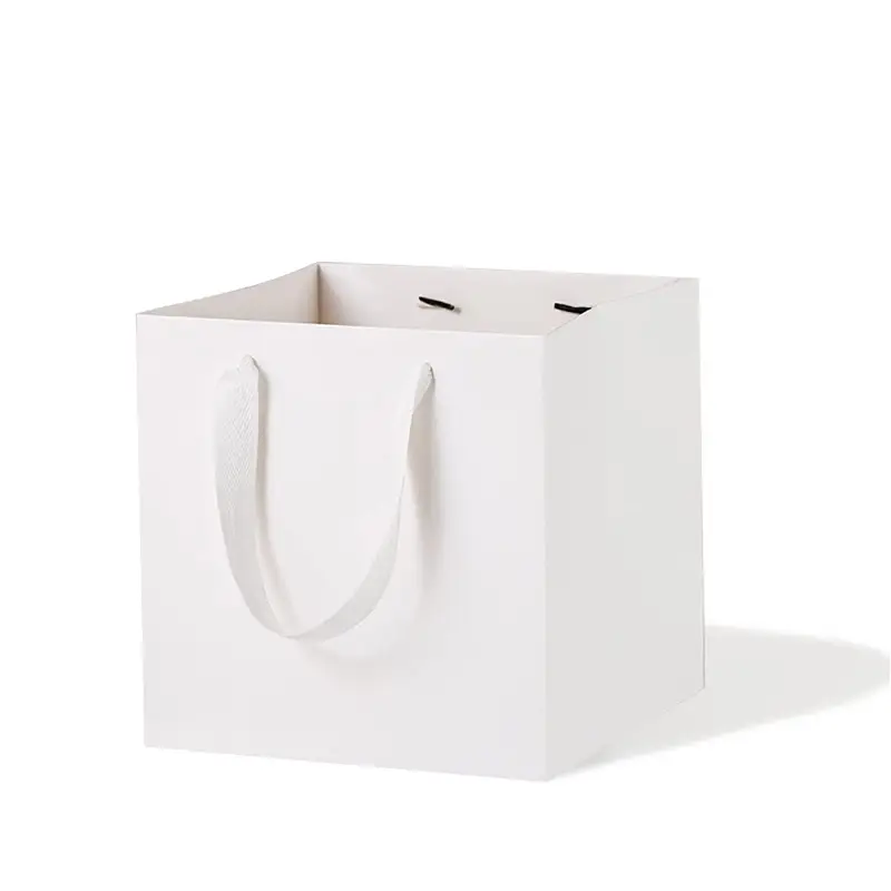 Square Kraft Paper Bag 5 white square kraft paper bag