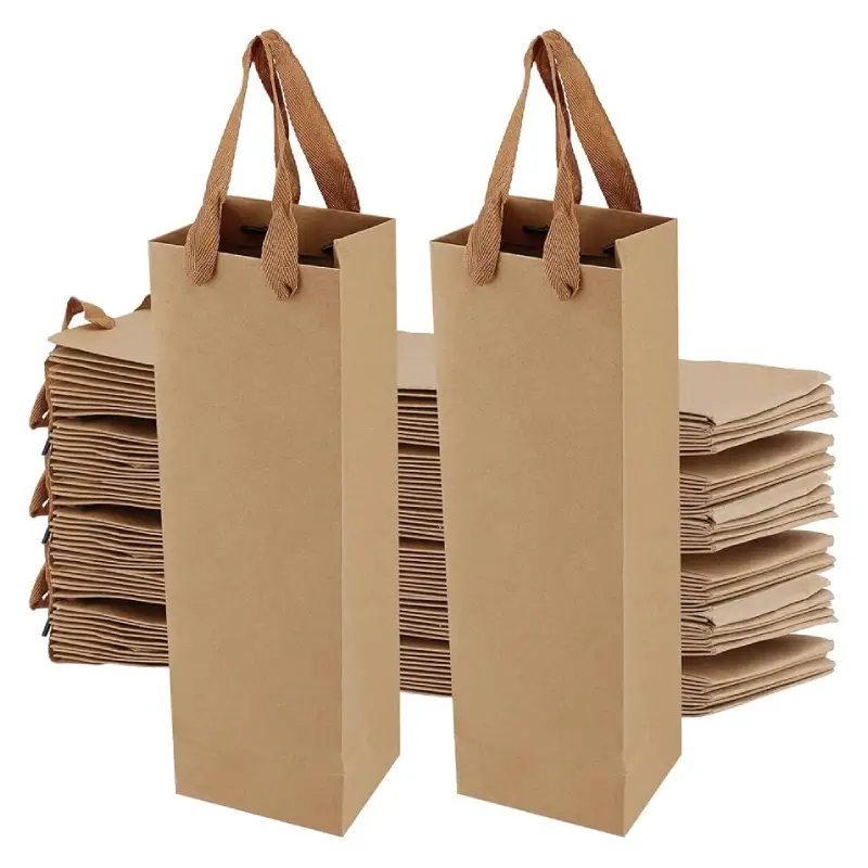 Kraft Paper Wine Bags 3 wine carriers kraft paper bag
