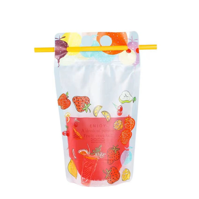 Plastic Drink Bags 5 zipper plastic pouches drink bags