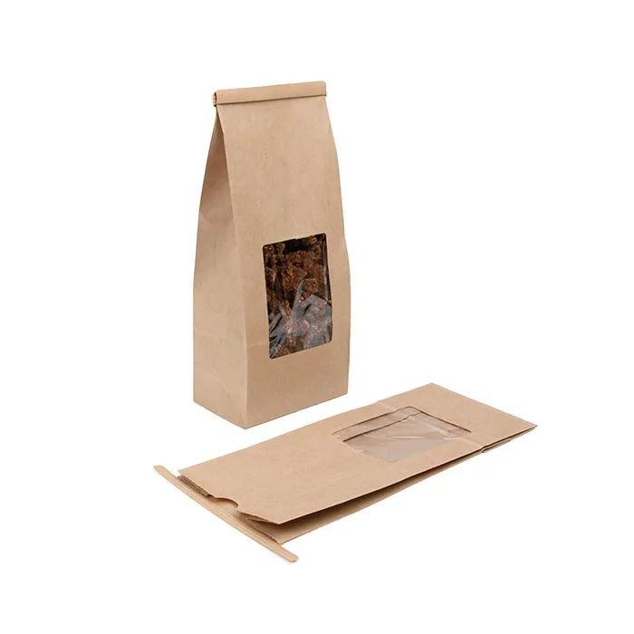 Kraft Tin Tie Bags 4 2 lb window tin tie kraft bag