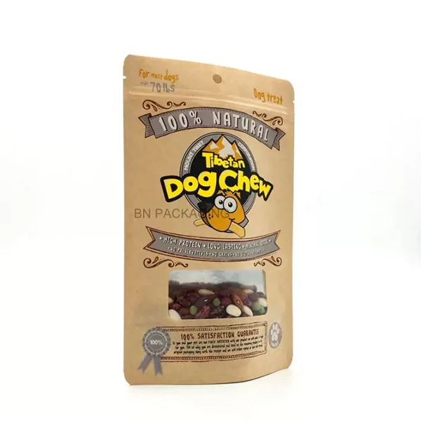 Biodegradable Pet Food Packaging 8 biodegradable Kraft Paper Pet Packaging Bag