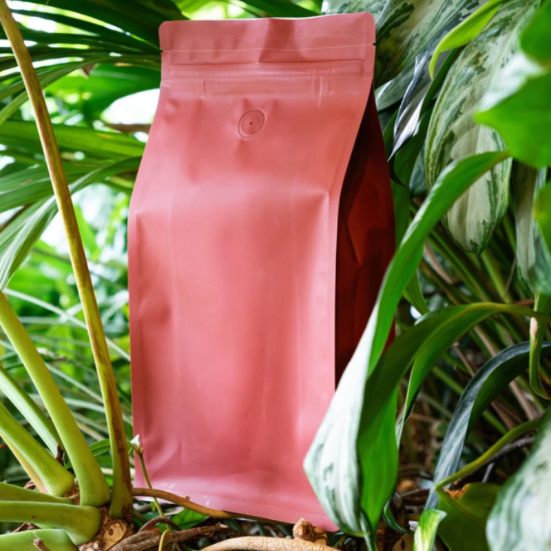 biodegradable red coffee bag