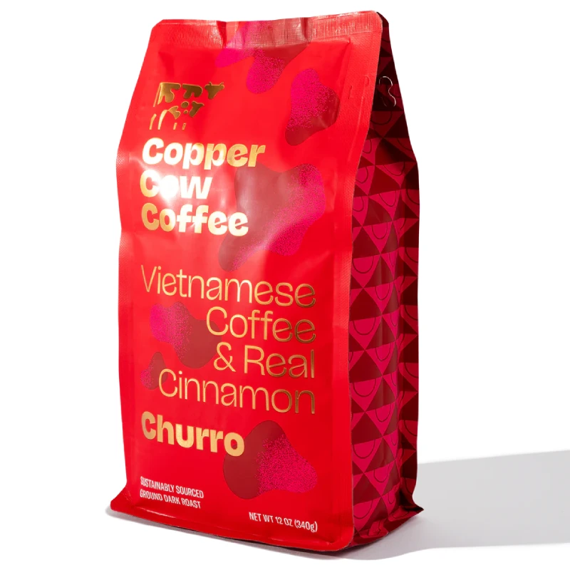 red coffee bag