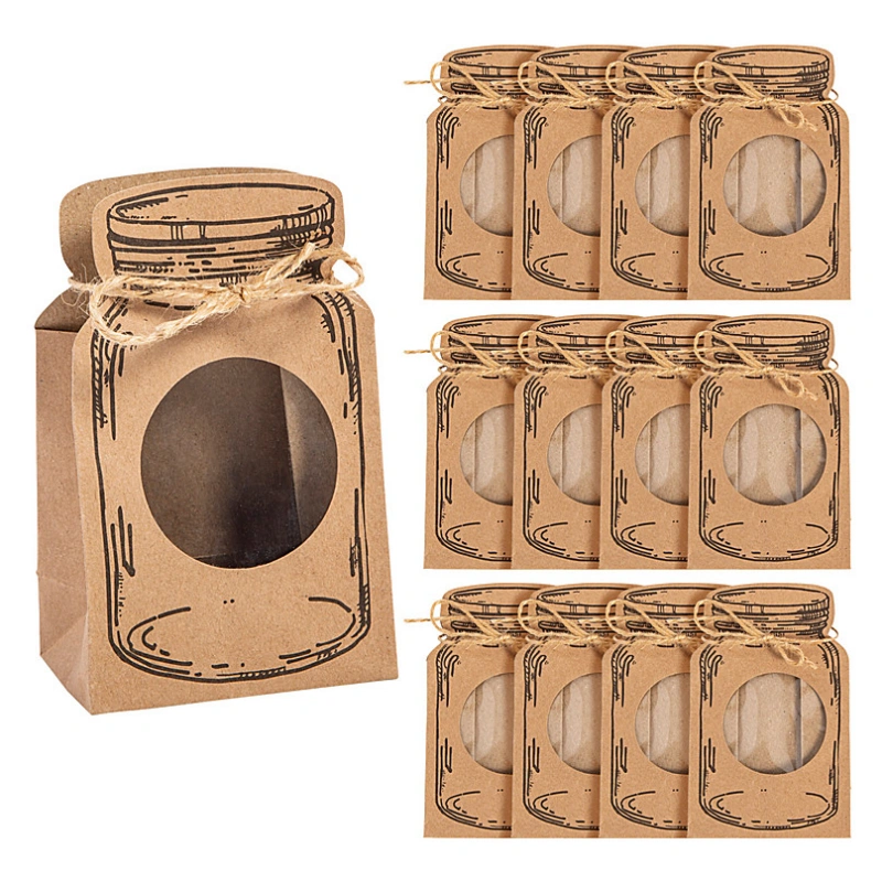 Paper Candy Bags 6 tiny brown paper candy bags
