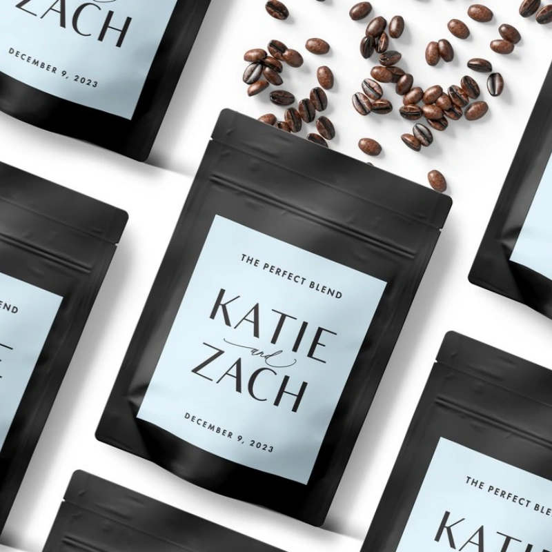 Wedding Favor Coffee Bags 13 black wedding favor coffee bags
