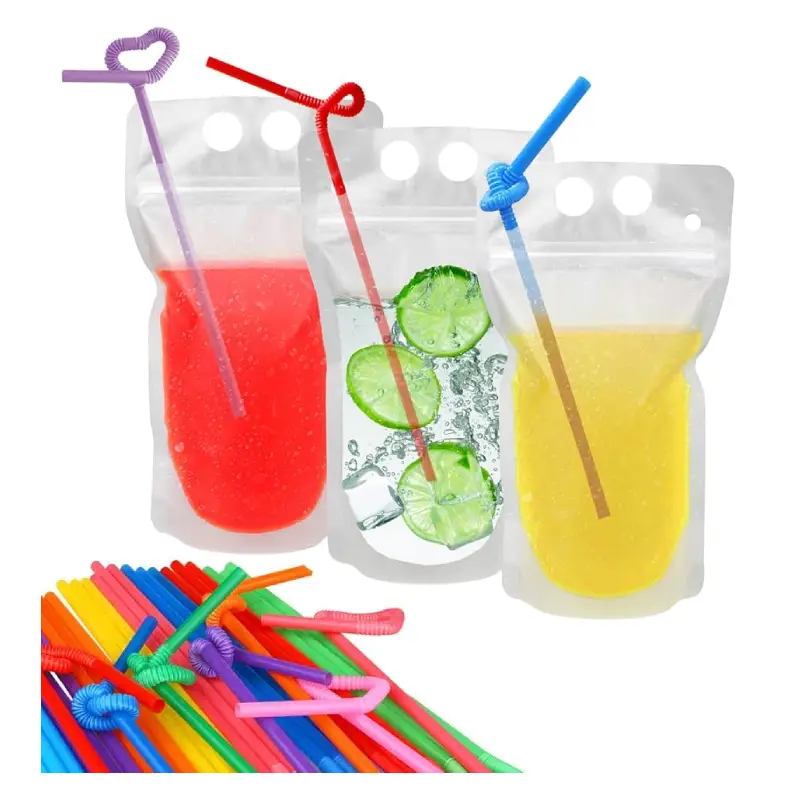 Drink Pouches With Straw 3 drink pouches with straw hole