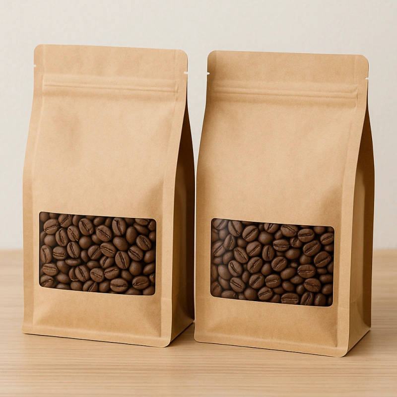 Coffee Bags With Window 9 flat bottom coffee bags with window