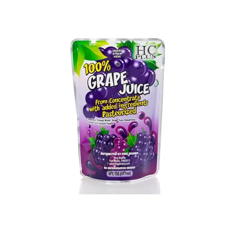 Grape Juice Pouch 2 grape juice stand up pouches