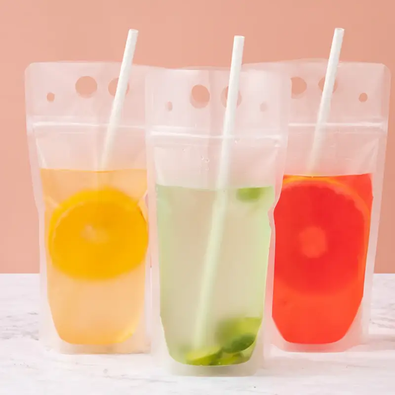 Drink Pouches With Straw 7 plastic drink pouches with straw