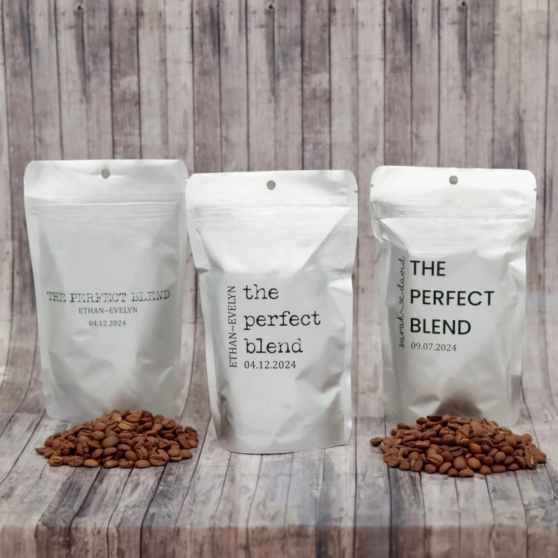 Wedding Favor Coffee Bags 11 silver wedding favor coffee bags
