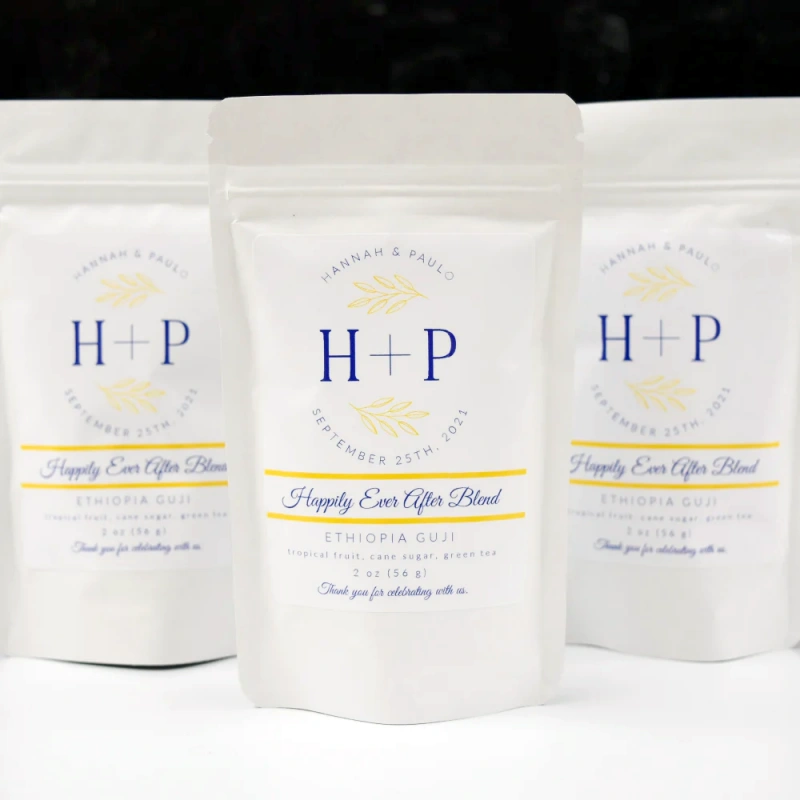 Wedding Favor Coffee Bags 6 white wedding favor coffee bags