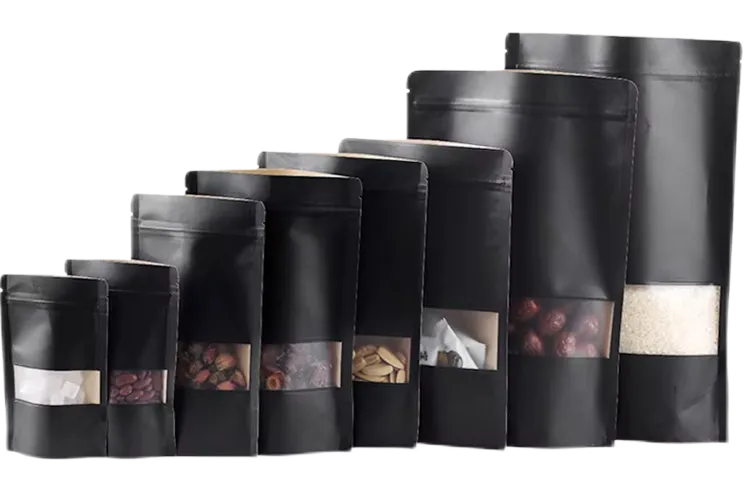 Black kraft paper bags